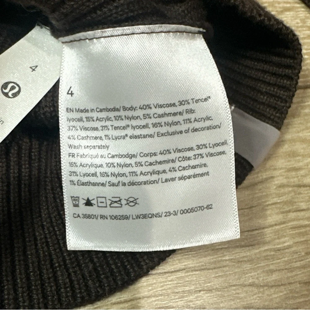 NWOT Lululemon Reversible Crossover Sweater In Espresso - Picture 12 of 16